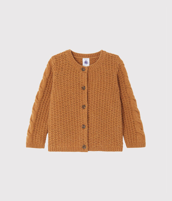 Cardigan bébé fille en laine mélangée marron CUIVRE