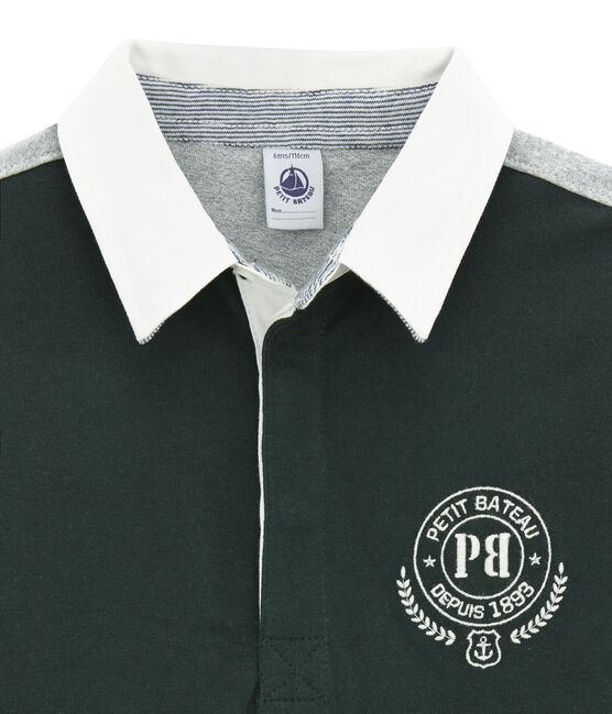 Polo rugby enfant vert SHERWOOD/blanc MULTICO