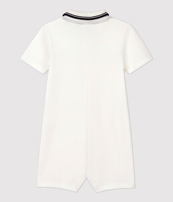 Combinaison courte en coton bébé blanc MARSHMALLOW