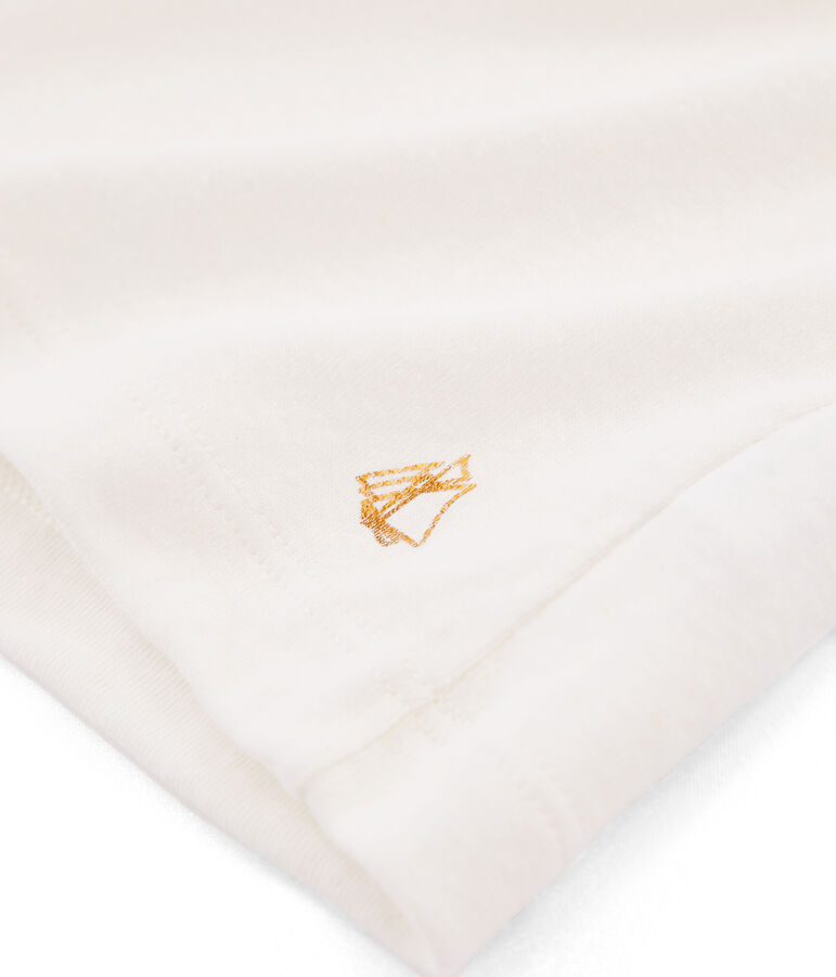 Tee-shirt &agrave; manches courtes enfant fille blanc MARSHMALLOW