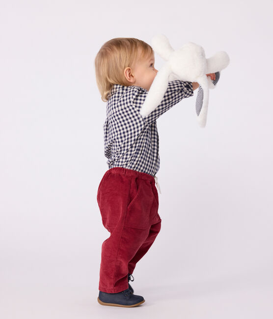Pantalon bébé en velours uni AMARANTE
