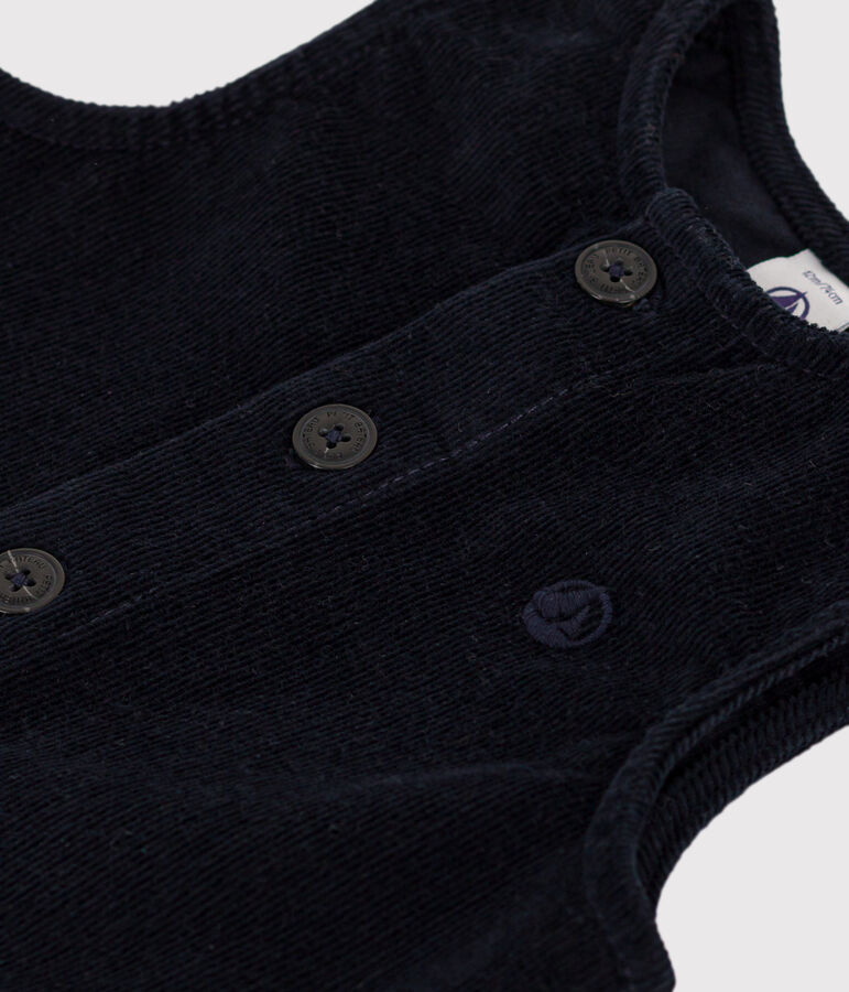 Lang babypakje in ribfluweel zonder mouwen blauw