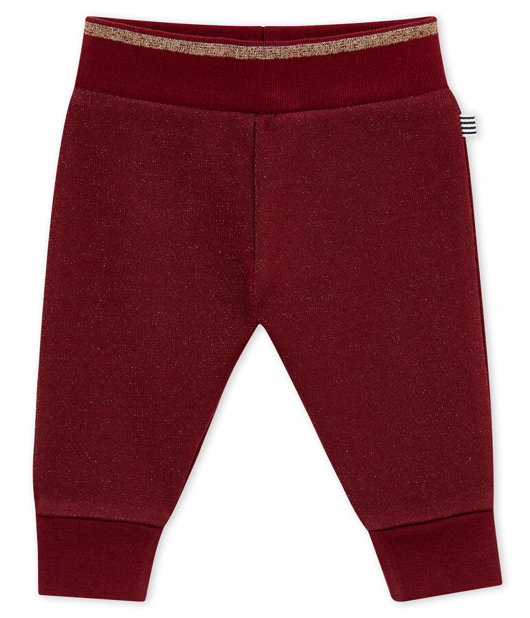 Pantalon molleton brillant b&eacute;b&eacute; fille rouge/jaune