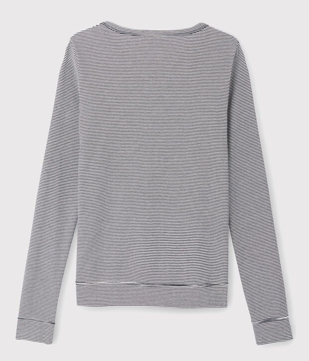 Iconisch gestreept katoenen Dames cardigan blauw/wit