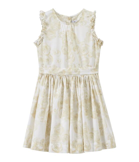 Robe fille sans manches imprimée blanc MARSHMALLOW/blanc MULTICO