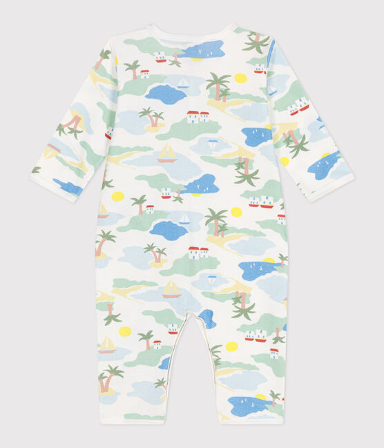 Katoenen babypyjama zonder voetjes met print wit MARSHMALLOW/wit MULTICO