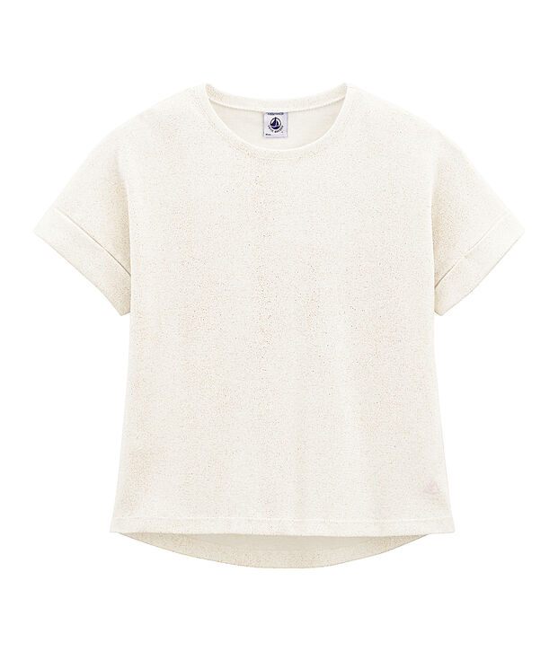 Tee-shirt &agrave; manches courtes enfant fille blanc/rose