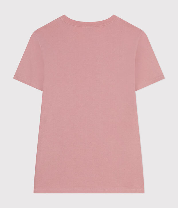 Effen katoenen T-shirt L'Iconique voor dames roze