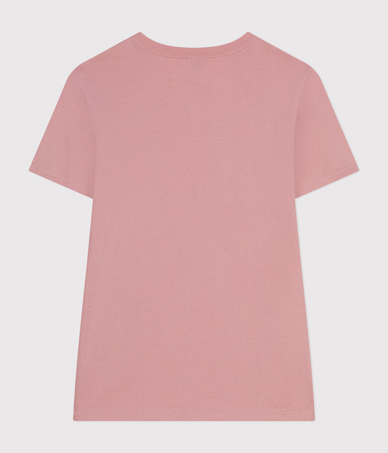 Effen katoenen T-shirt L'Iconique voor dames roze