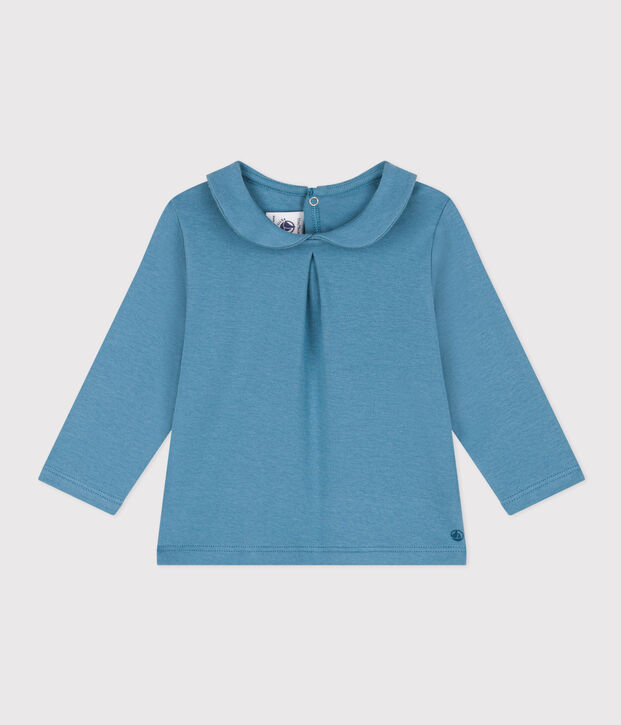 Bloes met lange mouwen van katoen voor baby's blauw
