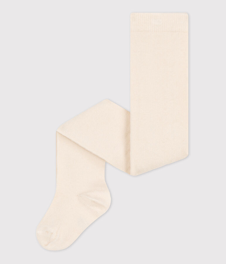 Collant b&eacute;b&eacute; uni en coton &eacute;cru