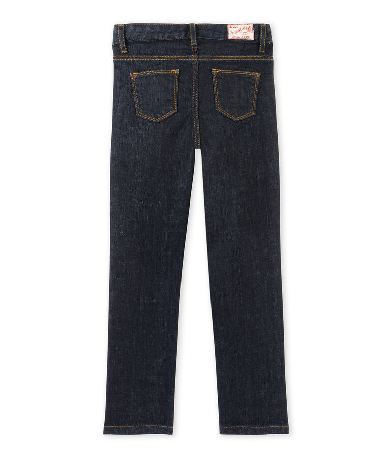 Raw denim meisjesjeans blauw