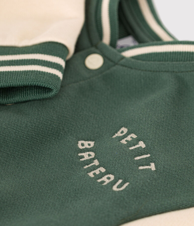 Baseballjasje in fleece voor baby's groen CROCO/ AVALANCHE