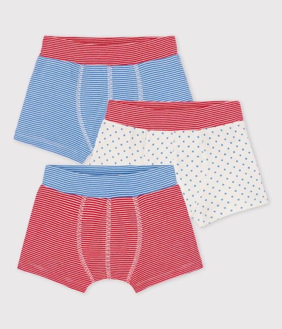 Lot de 3 boxers petit garçon milleraies en coton biologique variante 1