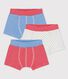 Lot de 3 boxers petit garçon milleraies en coton biologique