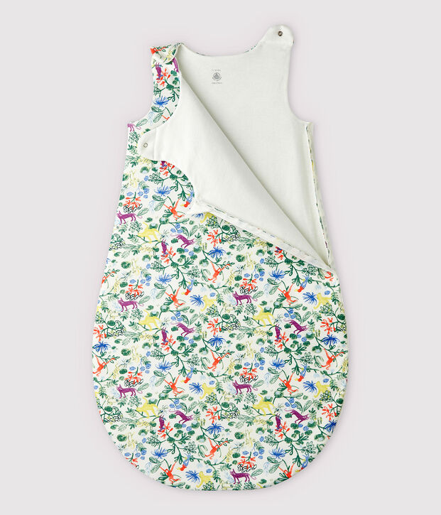 Jungle baby katoenen slaapzak wit/multicouleur
