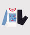 Pyjama enfant en coton manches longues bleu SMOKING/blanc MULTICO