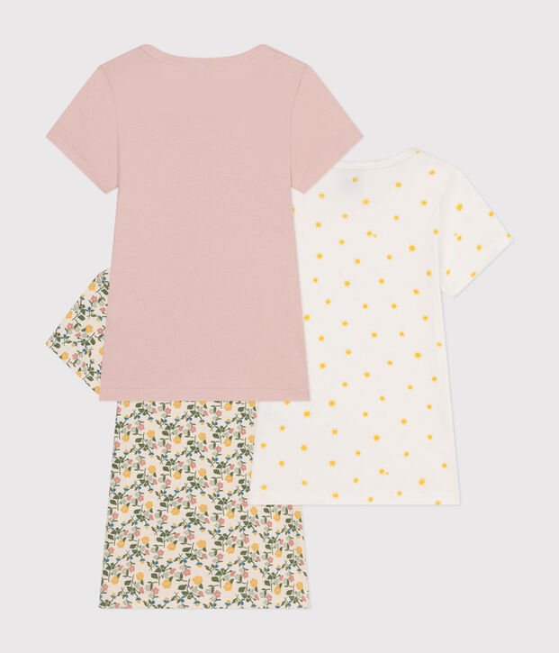 Lot de 3 tee-shirts &agrave; manches courtes en coton enfant multicouleur