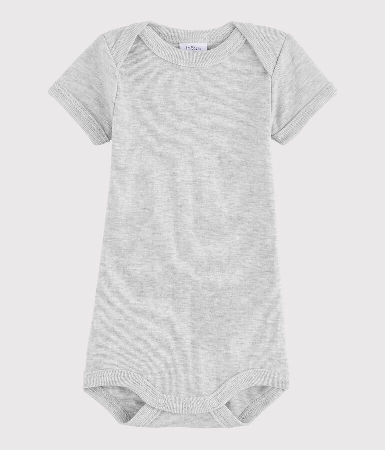Rompertje met korte mouwen babyjongen grijs BELUGA CHINE