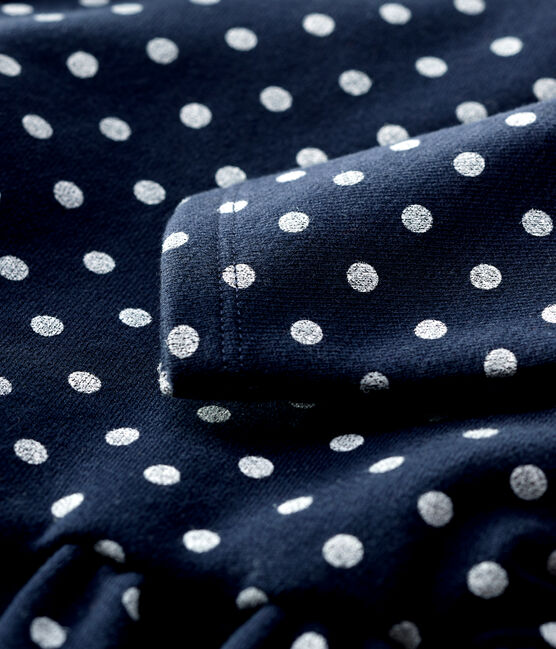 Robe en molleton bébé. bleu SMOKING/blanc MARSHMALLOW