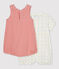 Lot de 2 combicourts coeurs bébé en coton biologique. variante 1