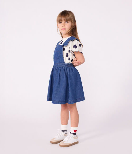Tuinjurk uit denim voor kinderen blauw DENIM MOYEN
