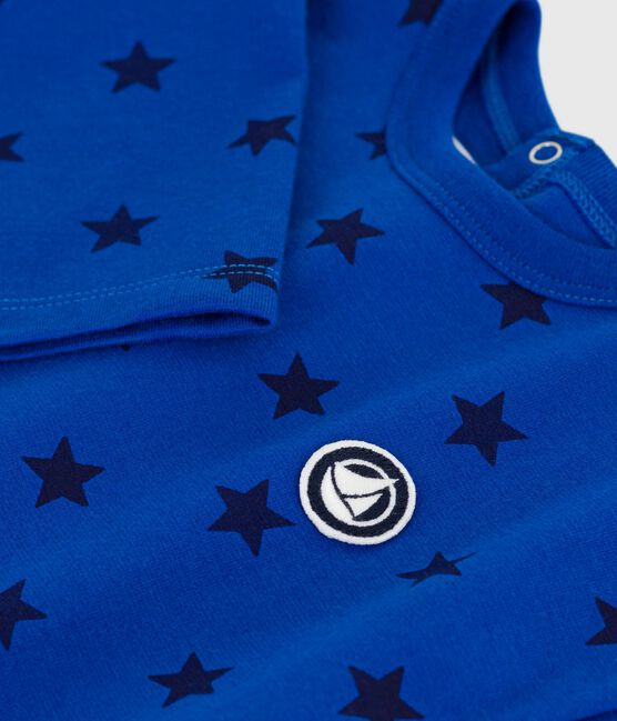 Tee-shirt bébé en coton à manches longues, imprimé étoiles bleu OLYMPIC/ SOIR