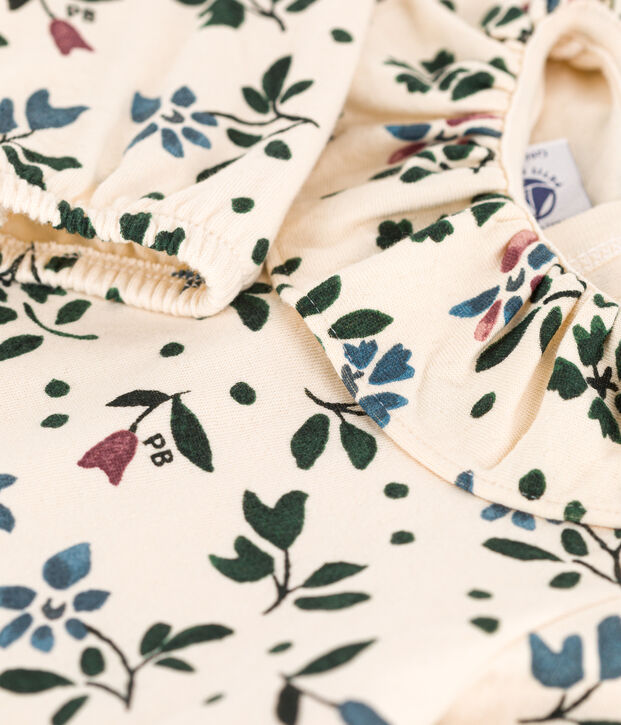 Blouse manches longues b&eacute;b&eacute; imprim&eacute;e en gaze de coton &eacute;cru/multicouleur