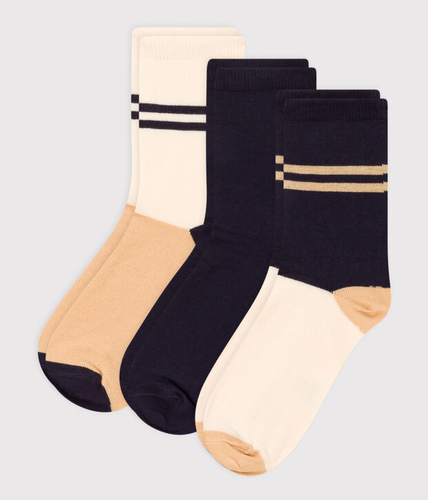 Lot de 3 paires de chaussettes sport enfant gar&ccedil;on-fille multicouleur
