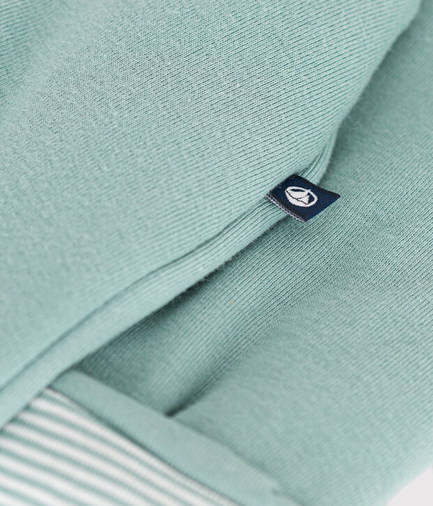 Combinaison longue ouatin&eacute;e &agrave; capuche en coton b&eacute;b&eacute; vert