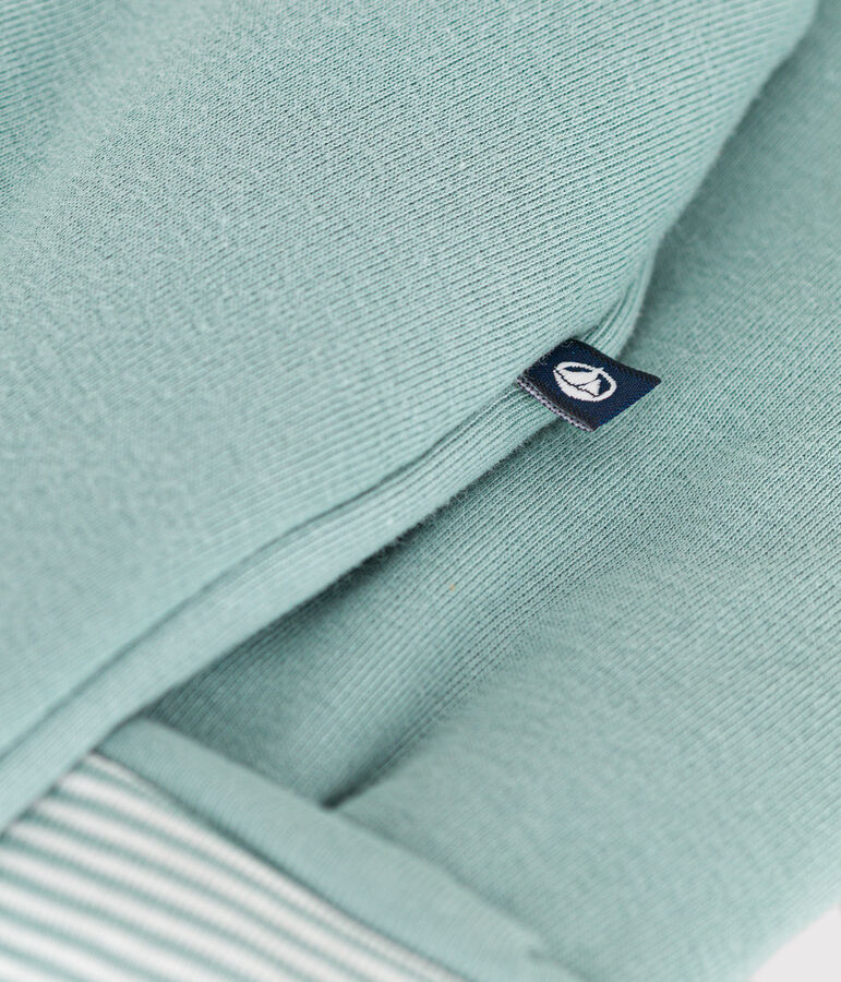 Combinaison longue ouatin&eacute;e &agrave; capuche en coton b&eacute;b&eacute; vert