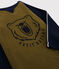 T-shirt met zeefdruk jongens kinderen groen MILITARY/blauw SMOKING