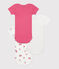 Lot de 3 bodies manches courtes en coton fleuri bébé variante 1