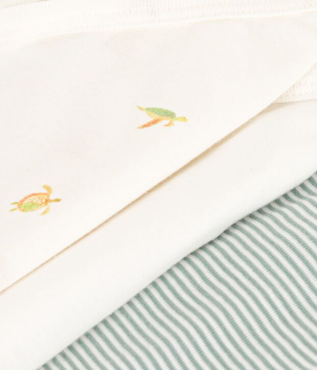 Lot de 3 bodies crois&eacute;s manches courts en coton b&eacute;b&eacute; multicouleur