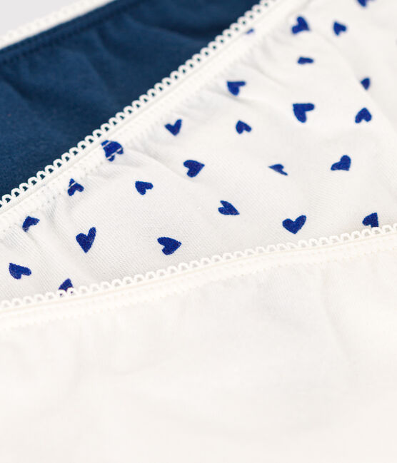 Lot de 3 culottes cœur en coton et élasthanne fille variante 1