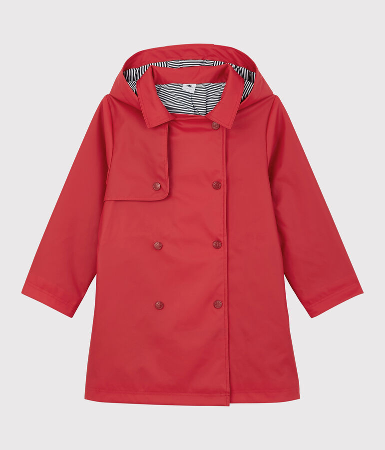 Trenchcoat met capuchon voor meisjes rood