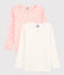 Lot de 2 tee shirts manches longues imprimé étoiles petite fille en coton variante 1