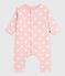 Combinaison ouatinée bébé en coton, imprimé cœurs rose JOLI/ MILK