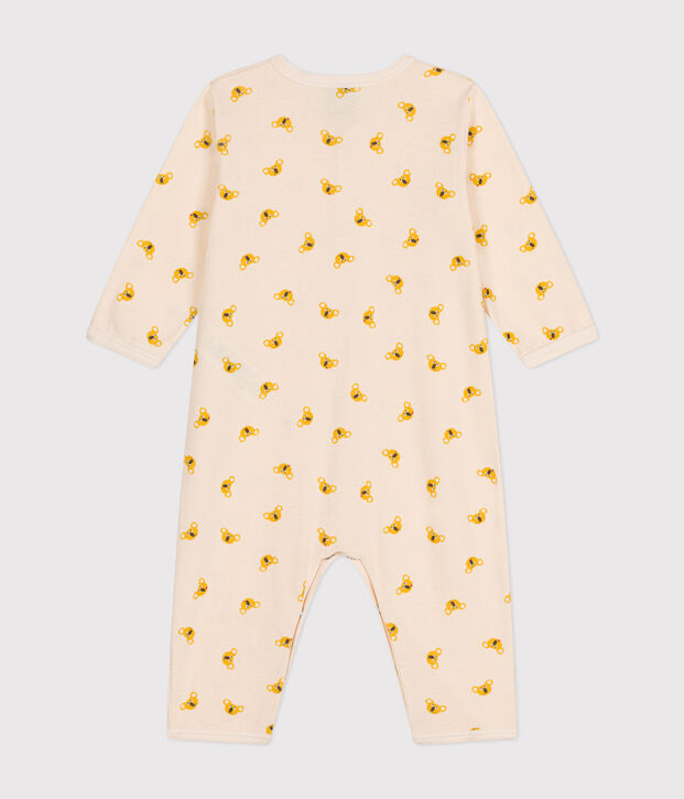 Katoenen babypyjama zonder voetjes ecru/multicouleur