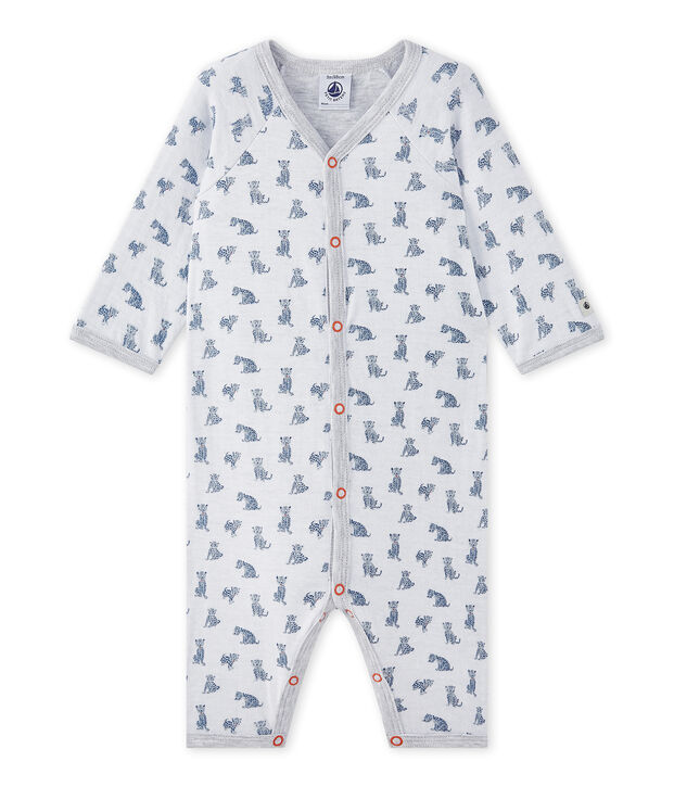 Pyjama zonder voetjes in tubic voor babyjongens wit/multicouleur