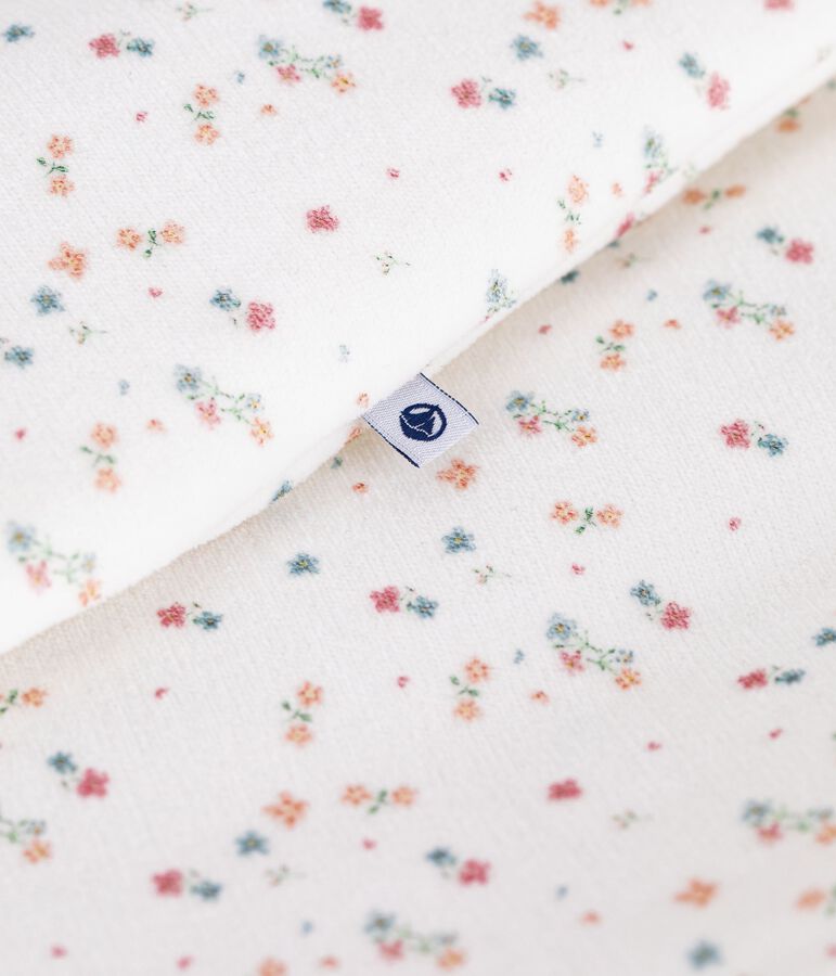 Fluwelen babytrappelzak met bloemenprint TOG 3 wit/multicouleur