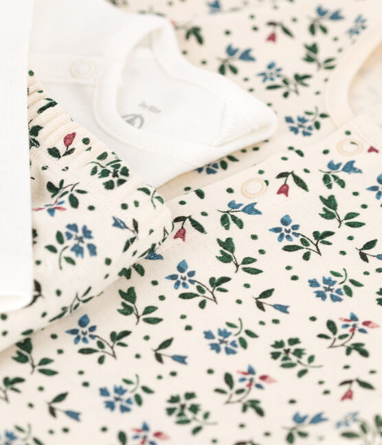 Driedelige set met bloemenprint van katoen wit AVALANCHE/ MULTICO