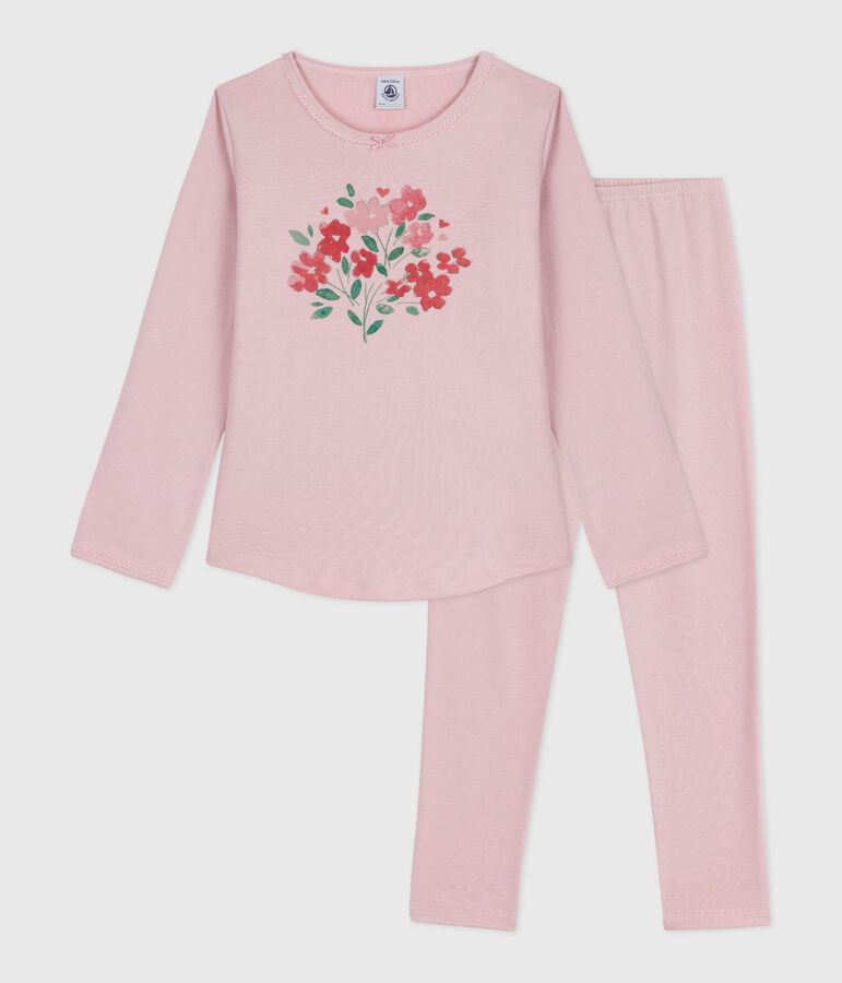 Pyjama enfant en coton rose