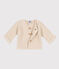 Cardigan bébé tricot point mousse en coton écru AVALANCHE