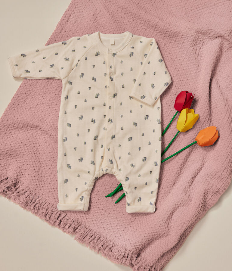 Lang babypakje van tubic ecru/multicouleur