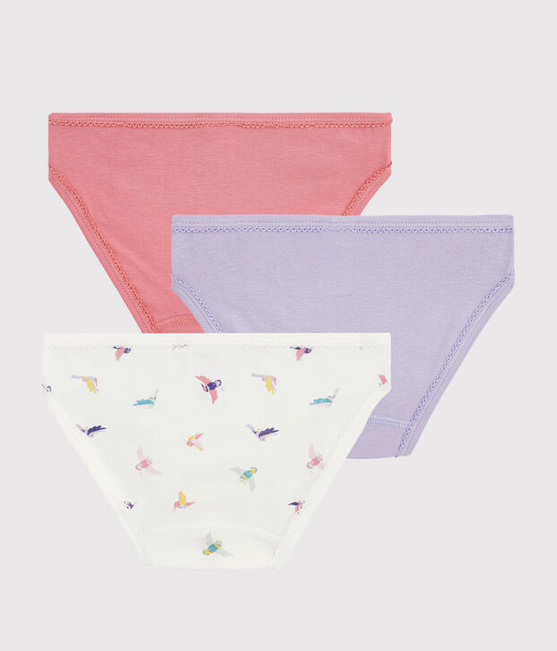 Lot de 3 culottes imprim&eacute; oiseau petite fille multicouleur