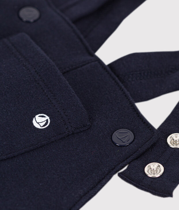 Salopette longue en jersey &eacute;pais b&eacute;b&eacute; bleu marine