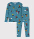 Pyjama ajusté imprimé snowboard en coton enfant