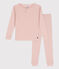 Effen pyjama van katoen en lyocell voor meisjes/jongens roze SALINE