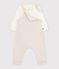 Ensemble salopette et body b&eacute;b&eacute; en coton avec col uni &eacute;cru/&eacute;cru